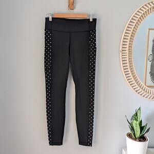 LULULEMON Speed Tight IV Leggings Black / Sequin Dot Black Silver, sz 6
